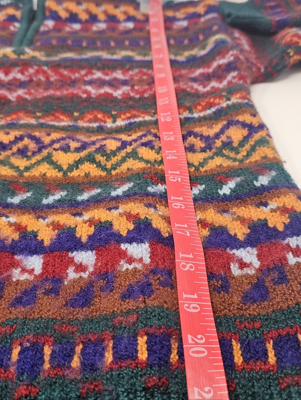 Vintage Benetton Womens XS- S Multi-Color Patterned Half-Zip Sweater - Picture 10 of 11